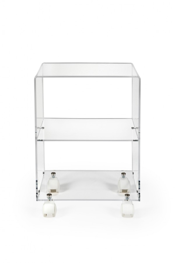carrello mobile a giorno plexiglass con ruote