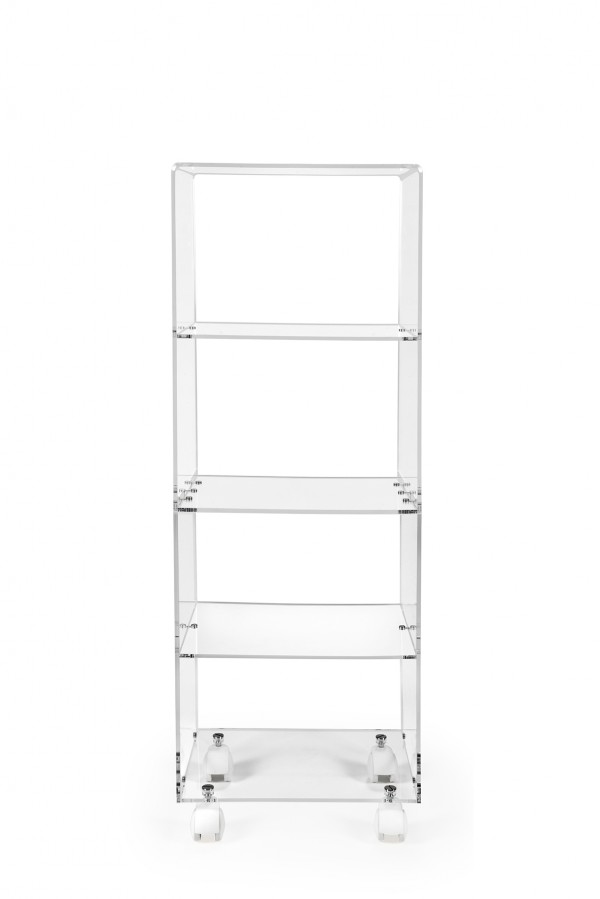 carrello mobile a giorno plexiglass con ruote