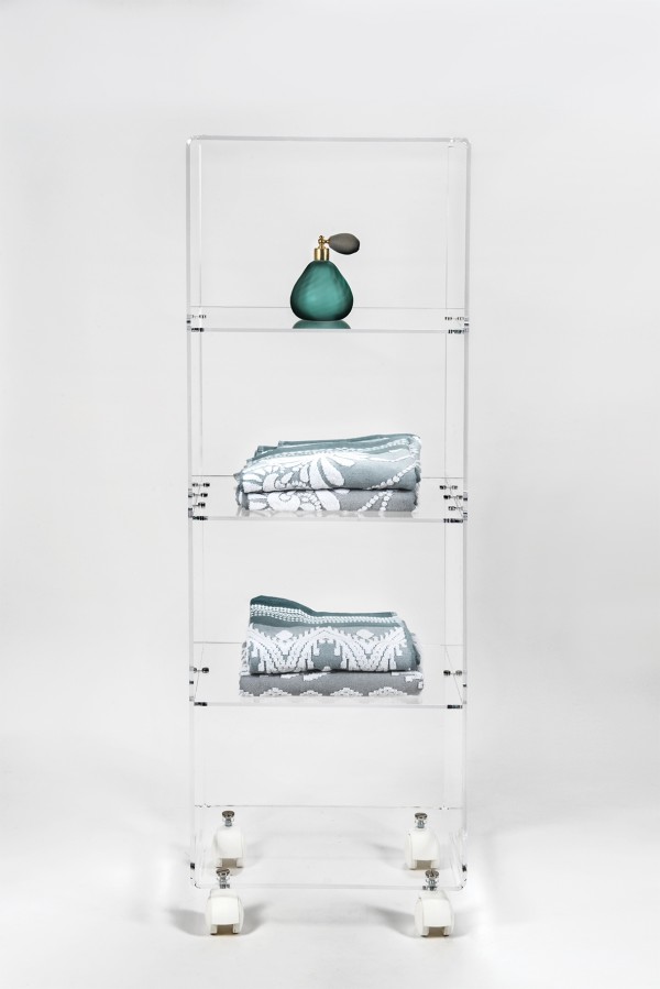carrello mobile a giorno plexiglass con ruote
