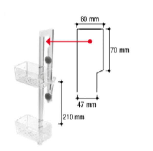 cesto doccia con magnete per box doccia con ante scorrevoli
