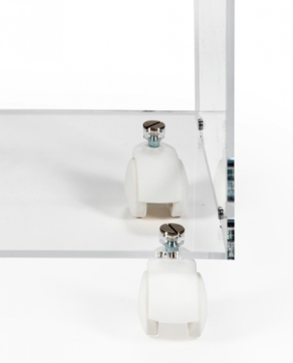 carrello mobile a giorno plexiglass con ruote